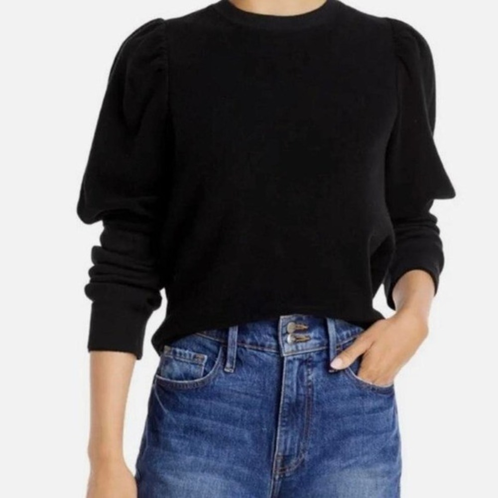 Goldie-comfy sweatshirt- 100% Peru cotton, terry cloth material, puff sleeves-xs